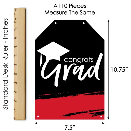 Big Dot of Happiness Red Grad - Best is Yet to Come - Hanging Vertical Paper Door Banners - 2025 Red Grad Party Wall Decor Kit - Indoor Door Decor {7}