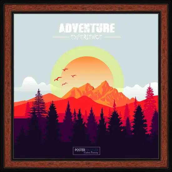 Simple Brown Picture Frame - UV Acrylic, Foam Board Backing, Hanging Hardware {6}