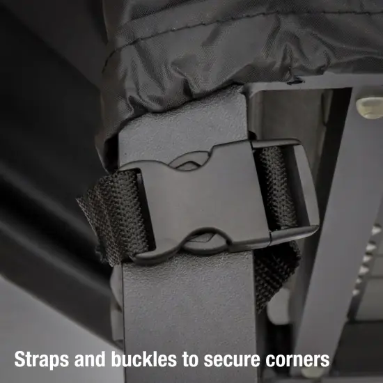 96" Black Patio Furniture Cover- Waterproof with Rope and Metal Buckles {5}