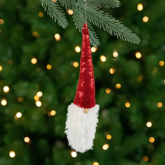 Northlight Santa Head with Sequin Hat Christmas Ornament - 11" - Red {1}