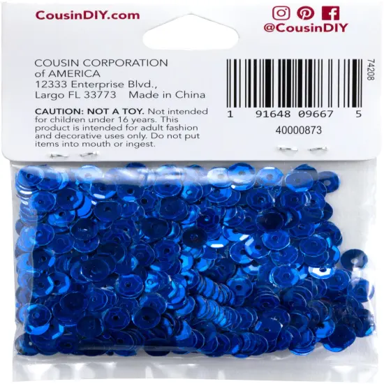 CousinDIY Cupped Sequins-Royal Blue, 5mm 800/Pkg {4}