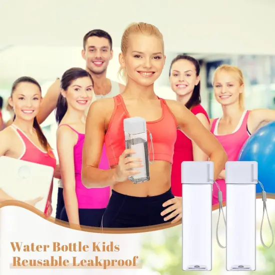 20 Pieces Plastic Water Bottles Bulk(White,Rectangle) {5}