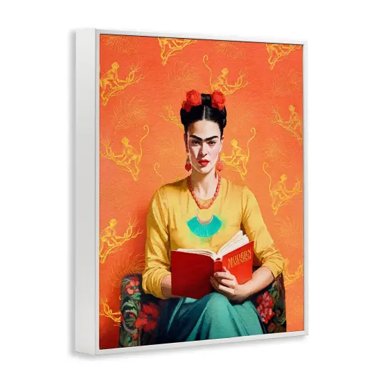 Stupell Industries Modern Frida Kahlo Framed Giclee Art White Frame {3}