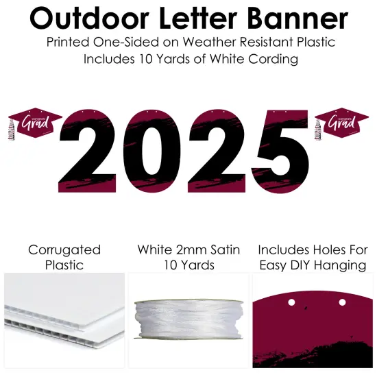 Big Dot of Happiness Maroon Grad - Best is Yet to Come - Large Burgundy Graduation Party Decorations - 2025 - Outdoor Letter Banner {6}