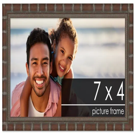 7x4 Modern Bamboo Picture Frame with UV-Resistant Acrylic & Acid Free Backing, Available in5 Finishes - Gold, Silver, Brown, Black, and Natural {1}