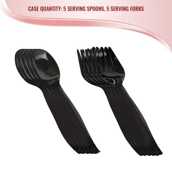 Black Disposable Plastic Serving Flatware Set (150 Pairs) {5}