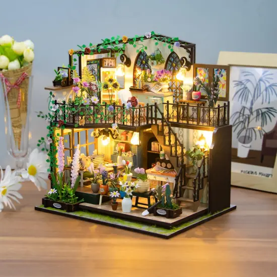 Miniature Wizardi Roombox Kit - Flower Lover Dollhouse Kit {1}