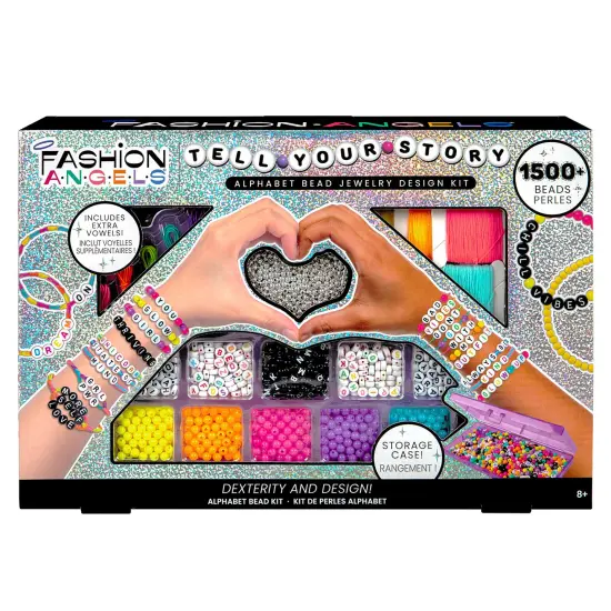 Fashion Angels: Jewelry Design Kit - Tell Your Story - Alphabet Beads, DIY Bracelet Making Set w/ Case, Design & Spell w/ 1500+ Beads, Girls-Kids 8+ {3}