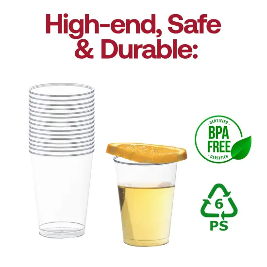 Crystal Clear Round Plastic Disposable Party Cups - 7 oz. (500 Cups) {4}