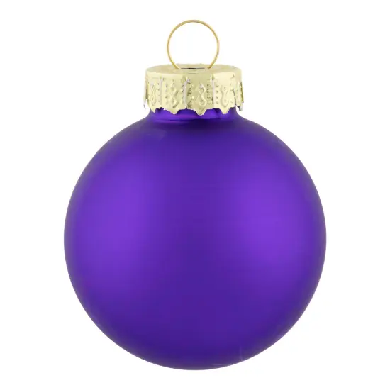 Northlight Shiny and Matte Purple Glass Ball Christmas Ornaments - 1.5" (40mm) - Purple - 10ct {5}