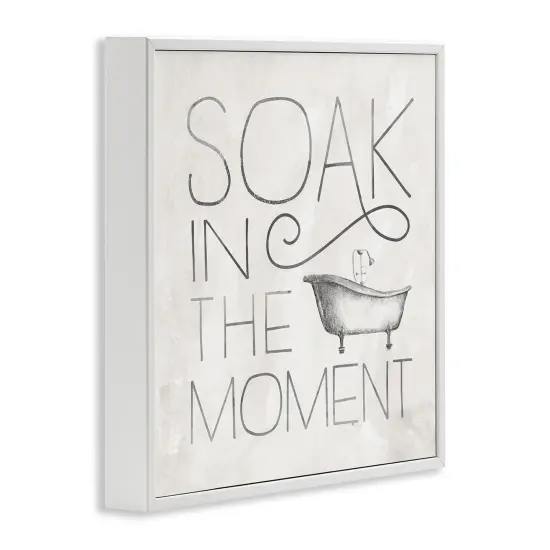 Stupell Industries Vintage Bathroom Soak Phrase Framed Giclee Art White Frame {3}