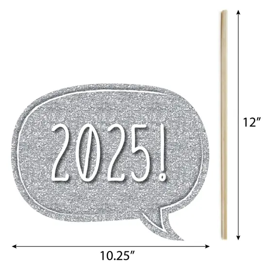 Big Dot of Happiness New Years Eve Party - Silver - 2025 New Year Party Photo Booth Props Kit - Party Decorations - 20 Count {7}