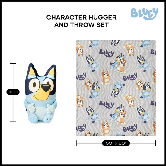 BBC Studios Bluey Fun Silk Touch Throw Blanket 50X60 inches and Hugger Set, 11 inches {6}