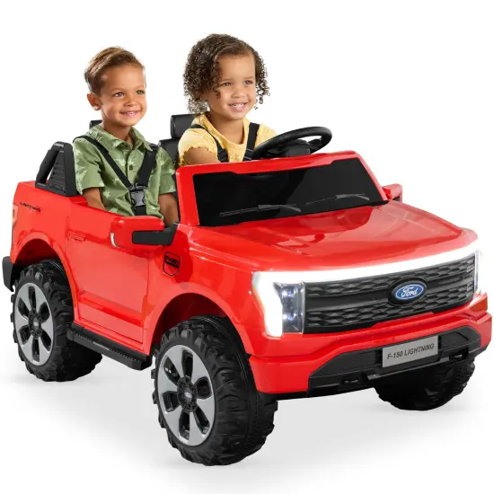 Best Choice Products Kids 24V Ride On Truck Officially Licensed Ford Lightning w/ Remote, LED Lights, 2 Speeds Blue {7}