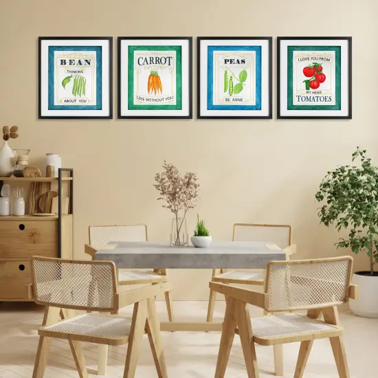 Stupell Industries Bean Thinking About You 4pc Framed Print Under Glass Set, design by Lara Beeston {2}