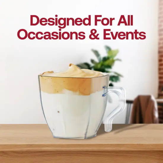 Clear Square Plastic Coffee Mugs - 8 oz. (192 Mugs) {6}