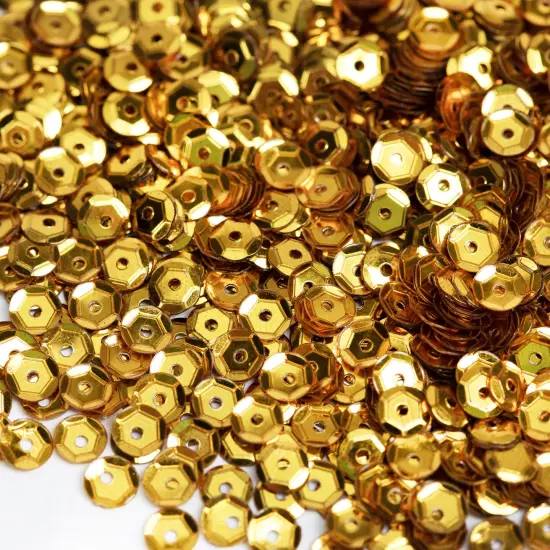 CousinDIY Cupped Sequins-Gold, 5mm 800/Pkg {7}