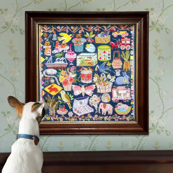 eeBoo Piece & Love: The Cat & The Yarn - 1000 Piece Puzzle - Adult Square Jigsaw, 23"x 23", Includes Image Reference Insert, Glossy High-Quality Piece {6}