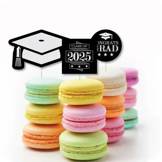 Big Dot of Happiness Graduation Cheers - DIY Shaped 2025 Graduation Party Cut-Outs - 24 Count {4}
