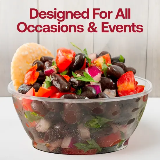 Clear Floral Round Disposable Plastic Soup Bowls - 10 oz. (240 Bowls) {6}