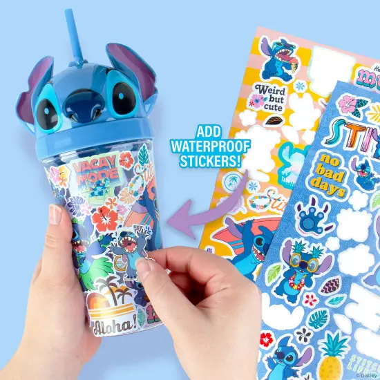 Fashion Angels: Disney Stitch - DIY Tumbler Design Kit - 16oz Cup, Decorate & Collage w/ 100 Stickers, Experiment 626 Character Lid & Straw, Kids 8+ {5}