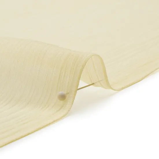 1 Yard Crinkled Silk Chiffon Lightweight Sheer Fabric Pale Yellow 43" Wide Premium Collection {2}
