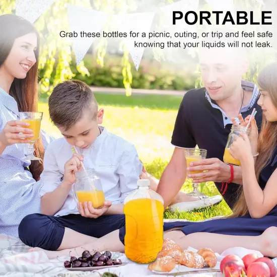 Clear PET Plastic Juice Bottles 64 oz. (Set of 4) {3}