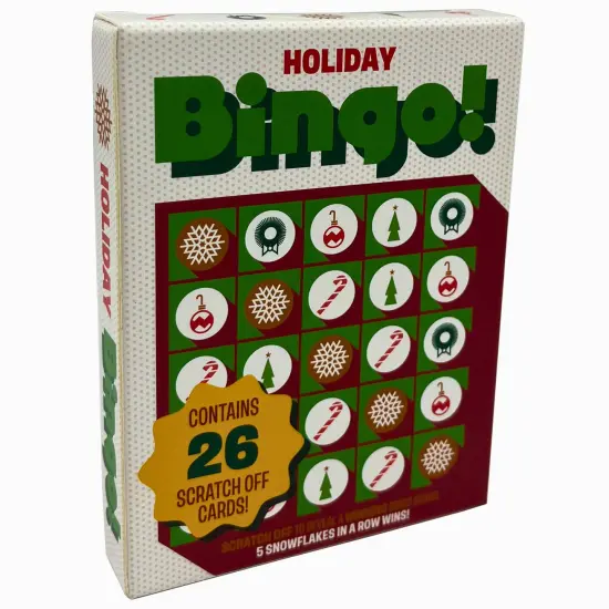 Grand Prix International: Bingo Scratch Card Game: Holiday - Entertaining Party Activity, Reveal 5 Snowflakes In A Row To Win, 26 Themed Cards {1}