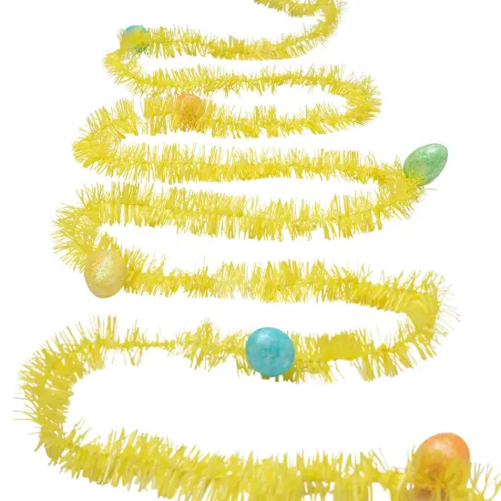 Northlight Tinsel Garland with Easter Eggs - 25' - Yellow {5}