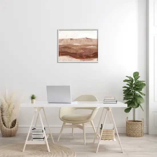 Stupell Industries Abstract Canyon Painting Framed Giclee Art White Frame {2}