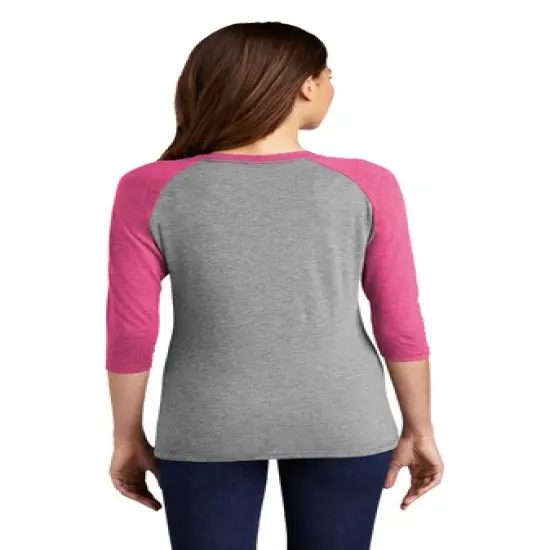 District&reg; Women&rsquo;s Perfect Three-Quarter Sleeve Raglan Black F/Grey Frost {6}