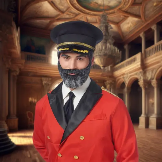 Captain Obvious Moustache and Beard Adult Costume Accessory Set {3}