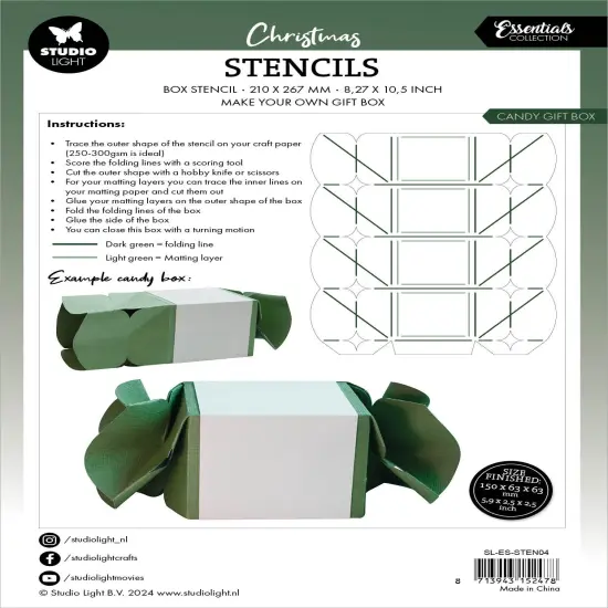 Studio Light Essentials Stencil 5.83"X8.25"-Nr. 04, Candy Giftbox {3}