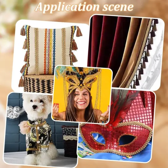 15 Yards Golden Gimp Braid Trim 13mm Gold Polyester {5}