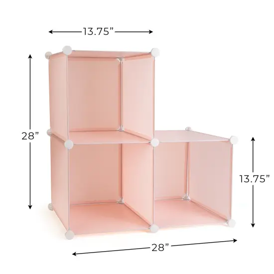 Smart Design 3 Cube Closet Organizer System- Pink {4}