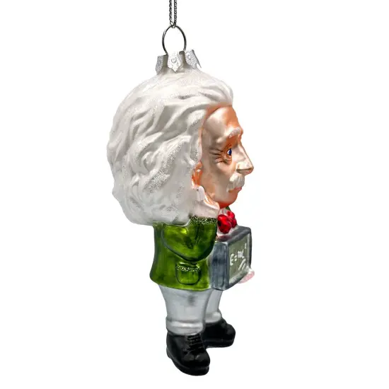 Albert Einstein Handcrafted Glass Ornament, Science and Physics Themed Christmas Gift {5}