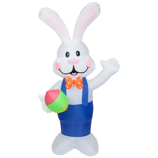Northlight Inflatable Lighted Standing Easter Bunny with Egg Outdoor Decoration - 7' White {3}
