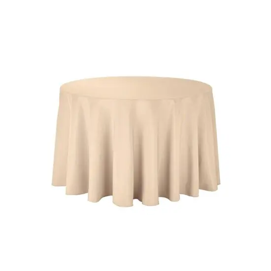 108" Round Polyester Seamless Tablecloth {4}