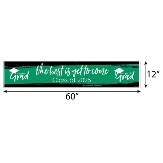 Big Dot of Happiness Green 2025 Graduation Party Decorations Party Banner {3}