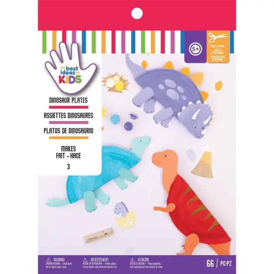 American Crafts Best Ideas For Kids Craft Kit-Plate Dinosaurs, Makes 3 {1}