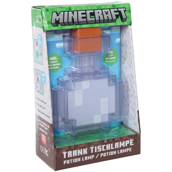 Minecraft: LED Night Lamp - Potion - 7" Night Light w/ 8 Color Modes, Shake For Color Change, Illuminate Up To 6hrs, USB, Game Themed Decor, Licensed {1}