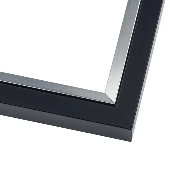 Photo Size Flat Silver Picture Frame - UV Acrylic, Foam Board Backing, Hanging Hardware {2}