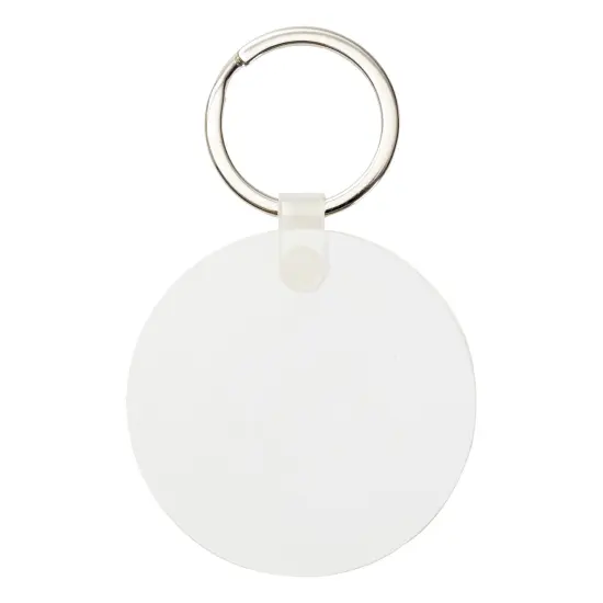 Craft Express Acrylic Round Keyring-White, 4 pack {4}