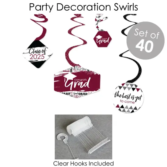 Big Dot of Happiness 2025 Maroon Graduation Party Supplies - 387 Piece Decoration Kit - Fundle Bundle {6}