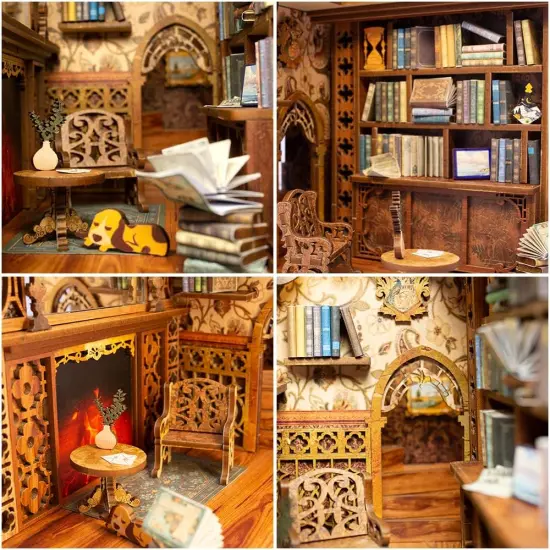 Book Nook Wizardi Miniature - Eternal Bookstore Roombox Kit {5}