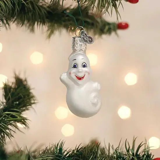 Old World Christmas 2.5 Inch Mini Ghost Halloween Tree Ornament , Halloween Decor Spooky Floating Halloween White {3}