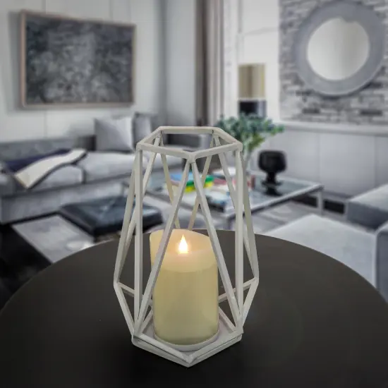 10" Candle Lantern with Glass Chimney, Glacier Gray {3}