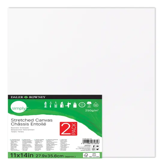 Daler-Rowney Simply Stretched Canvas 2/Pkg-11"X14" {1}