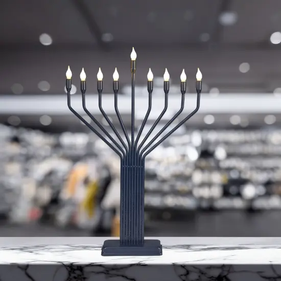Rite Lite LED Lighted Knesset-Style Menorah - 24" - Navy Blue {4}