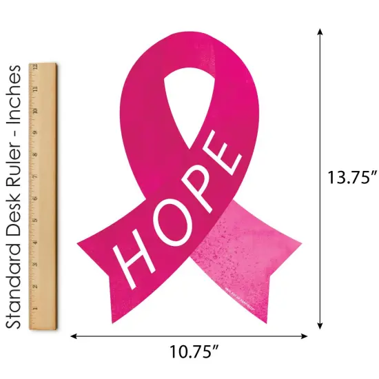 Big Dot of Happiness Pink Ribbon Hope Outdoor Lawn Sign - Breast Cancer Awareness Support Ribbon Small Yard Sign - 1 Piece {5}